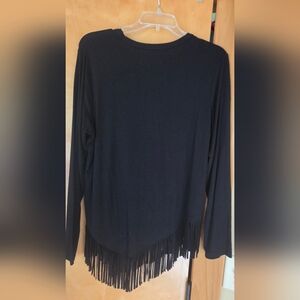 Karen Kane Asymetric Fringe Top